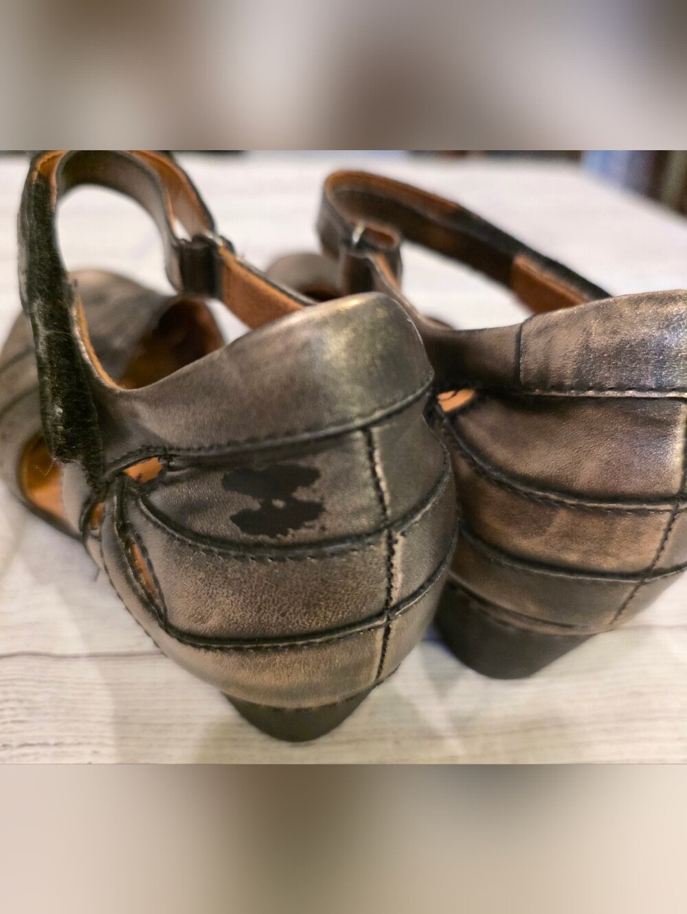 Rockport Cobb Hill Pewter Mary Jane Size 8 Leather Comfort Shoe Dark Academia - Picture 7 of 12